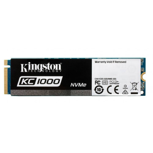Твердотельный диск 960GB Kingston SSDNow KC1000, M.2, PCI-E 3.0 x4, [R/W - 2700/1600 MB/s]
